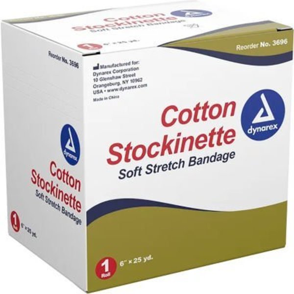 Dynarex Dynarex Cotton Stockinette, 6inW x 25 yards, Pack of 4 3696